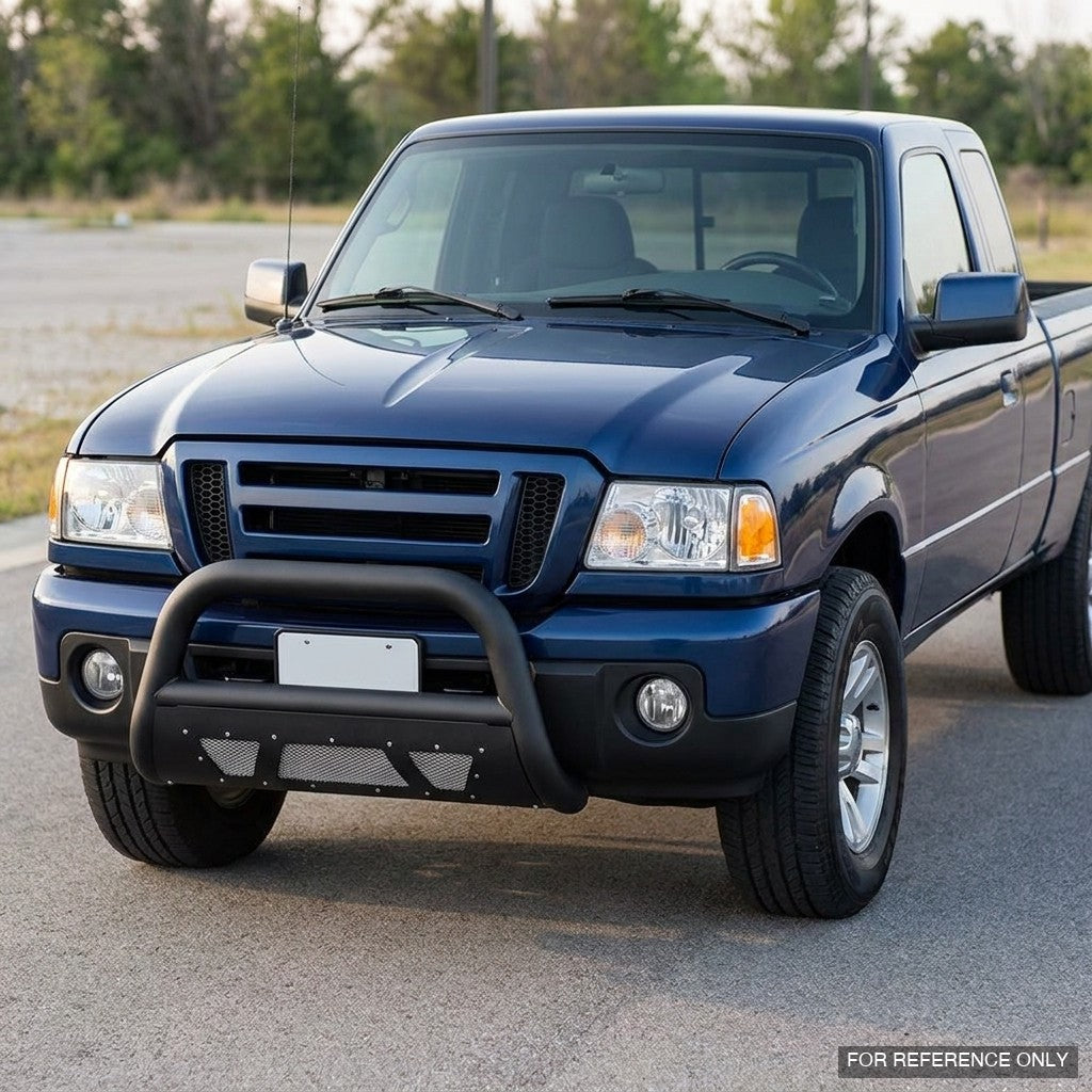 1998-2011 Ford Ranger Bull Guard w/ Studded Mesh Skid Plate — Matte Black