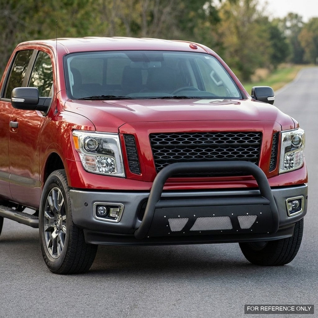 2017-2024 Nissan Titan Bull Guard w/ Studded Mesh Skid Plate — Matte Black
