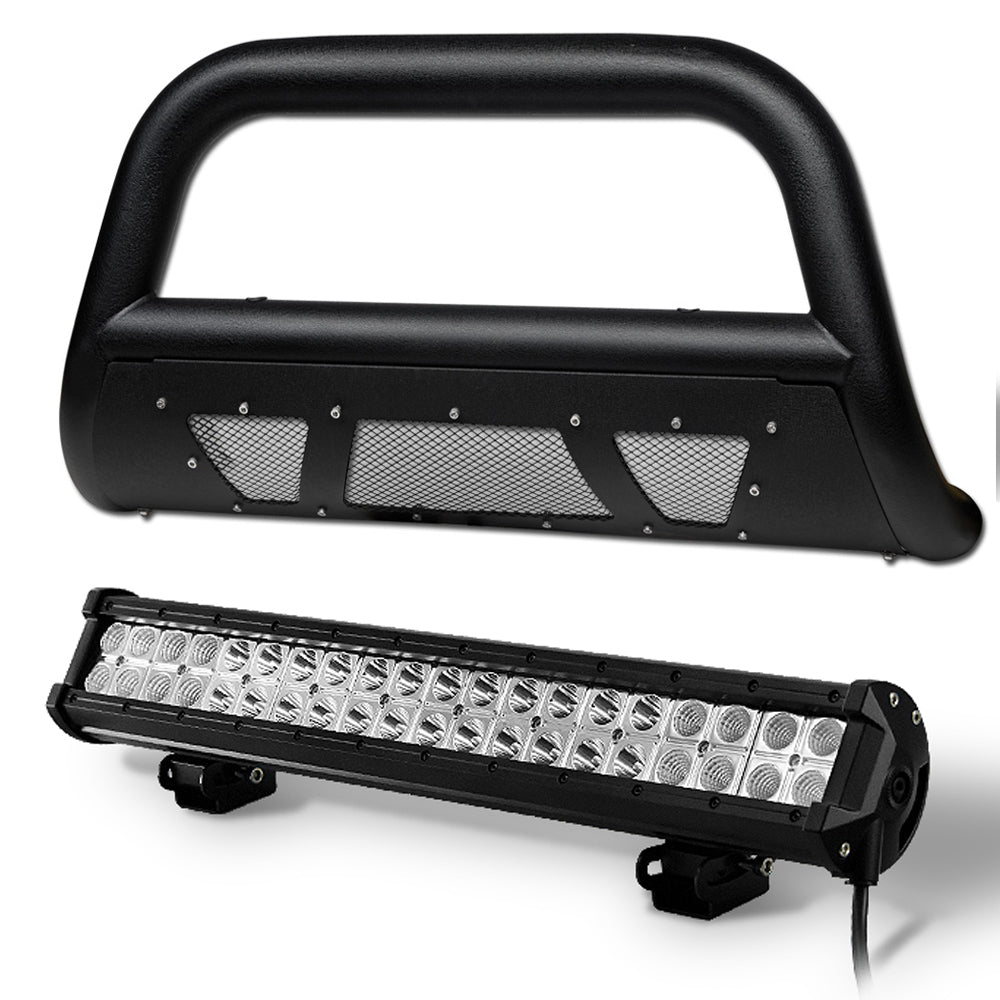 1988-1999 Chevrolet & GMC C/K Studded Mesh Bull Guard & 120W LED Light Bar Combo