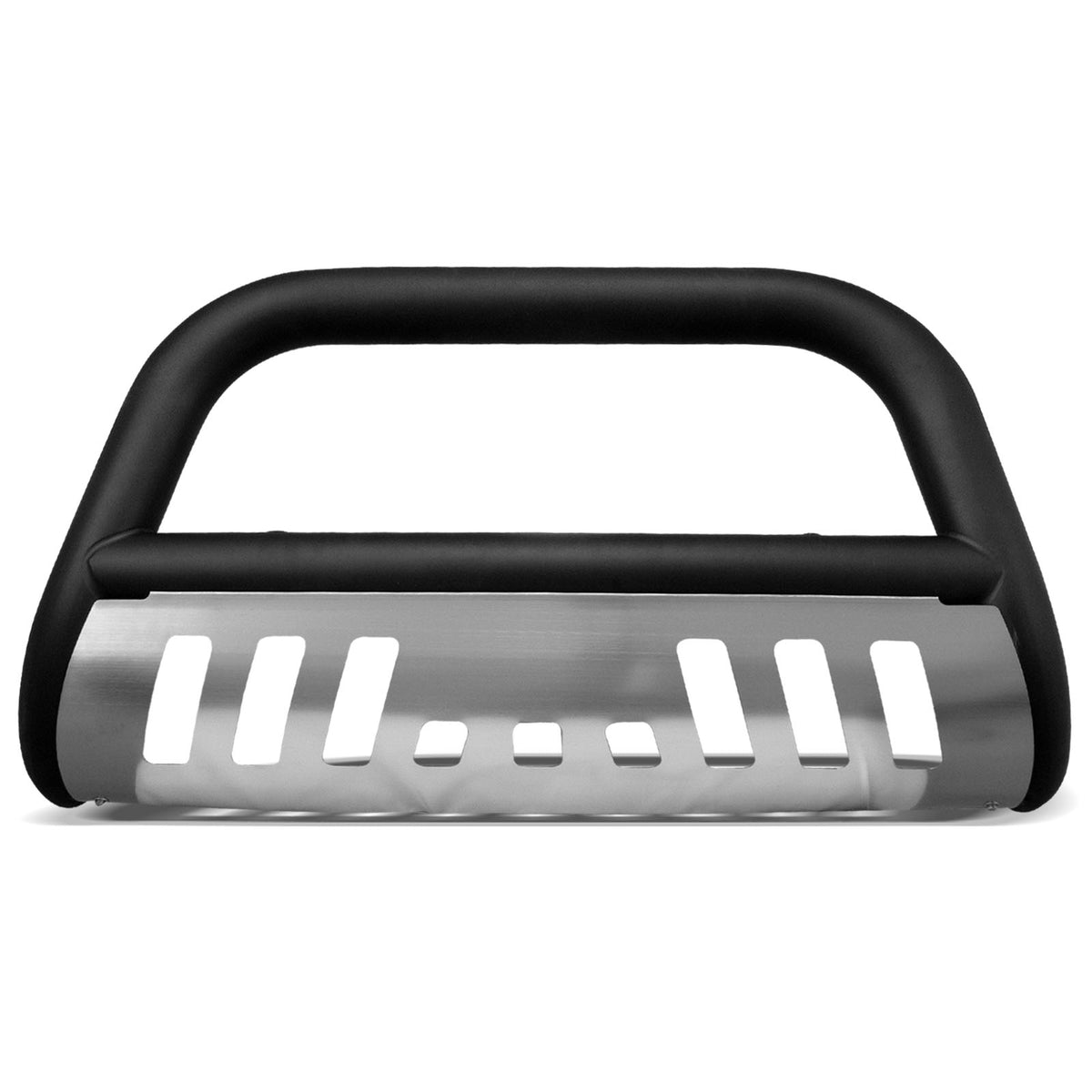 1988-1999 Chevrolet & GMC C/K Bull Guard w/ Chrome Skid Plate - Matte Black