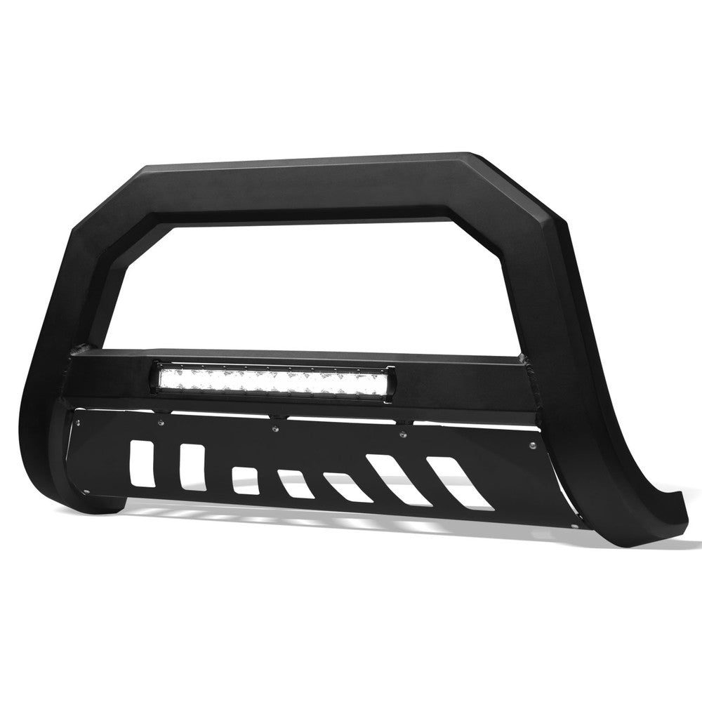 Advanced Series Bull Guard w/ Built-In LED Light Bar — Matte Black — cutout