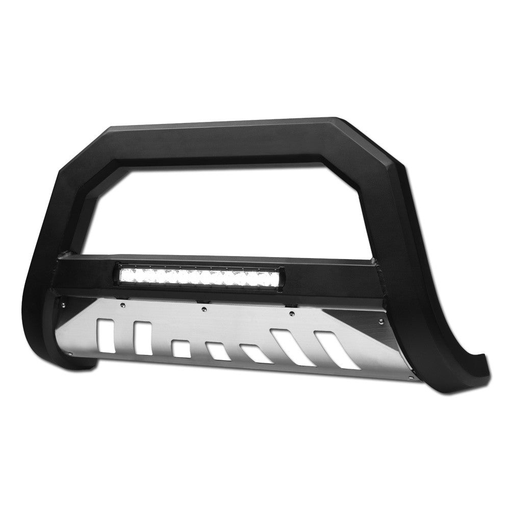 Advanced Series Bull Guard w/ LED Light Bar — Matte Black, Brushed Aluminum Skid Plate — feature