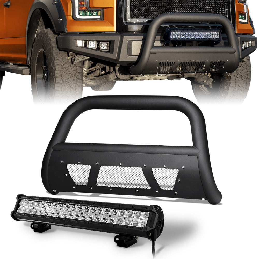 2005-2007 Ford Super Duty Bull Guard w/ LED Light Bar - Matte Black