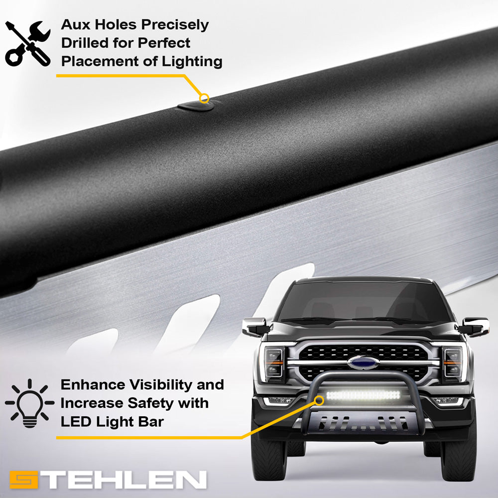 1988-1999 Chevrolet & GMC C/K Bull Bar w/ LED Light Bar - Matte Black