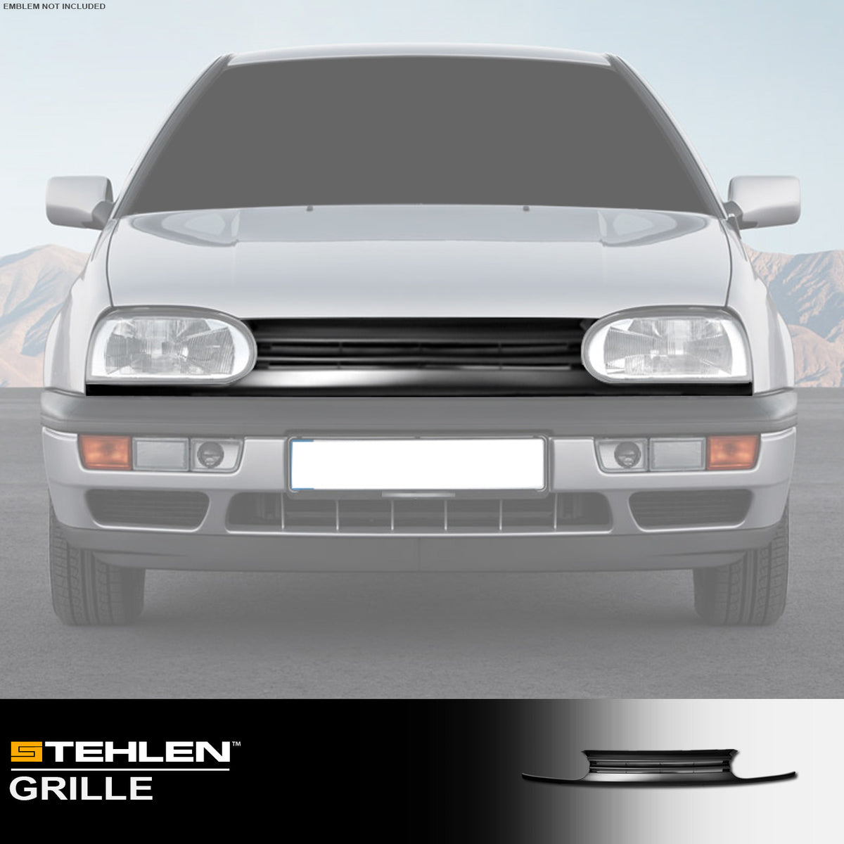 1993-1999 Volkswagen Golf/Cabrio Upper Grille Black - Horizontal