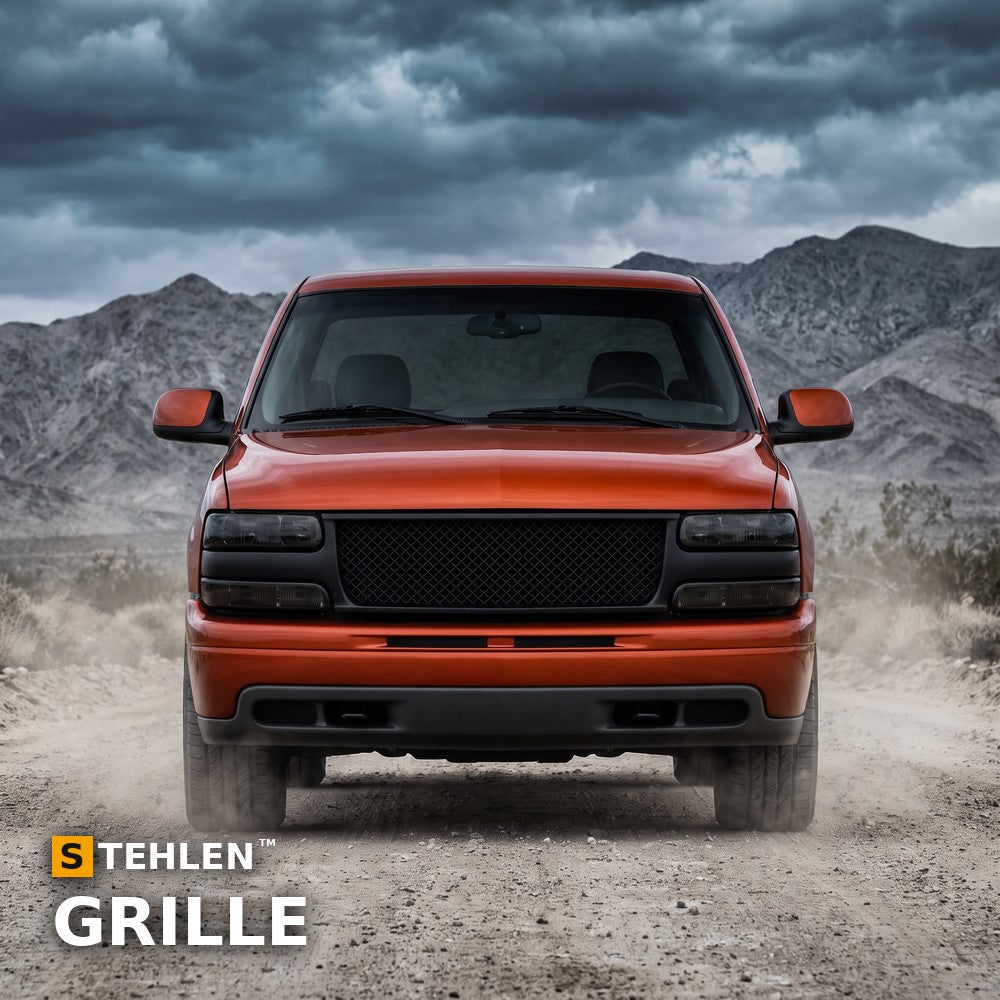 1999-2002 Chevrolet Silverado & 2000-2006 Tahoe/Suburban Mesh Style ABS Front Grille — Matte Black — installed