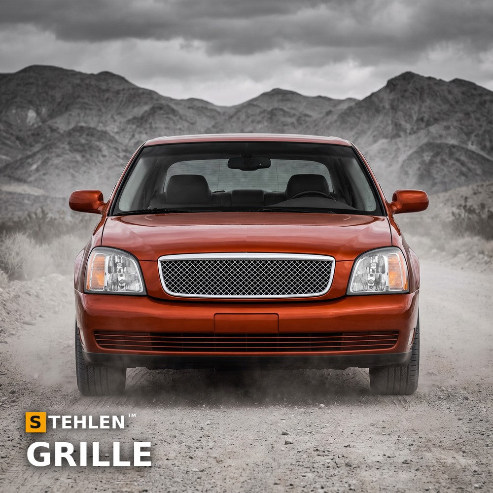 2000-2005 Cadillac DeVille Mesh Front Grille — Chrome — installed