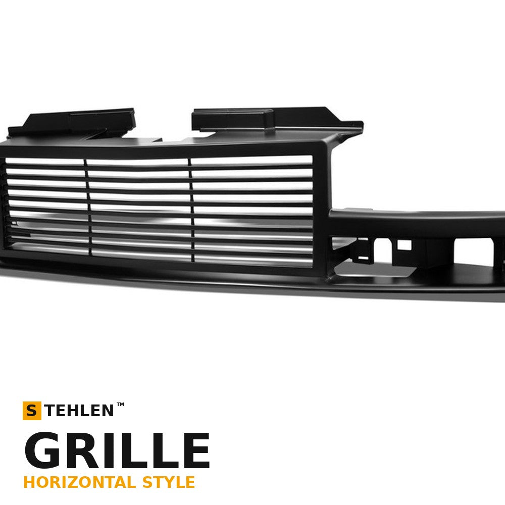 1998-2004 Chevrolet S10 & Blazer Horizontal Billet Style Front Grille — Matte Black