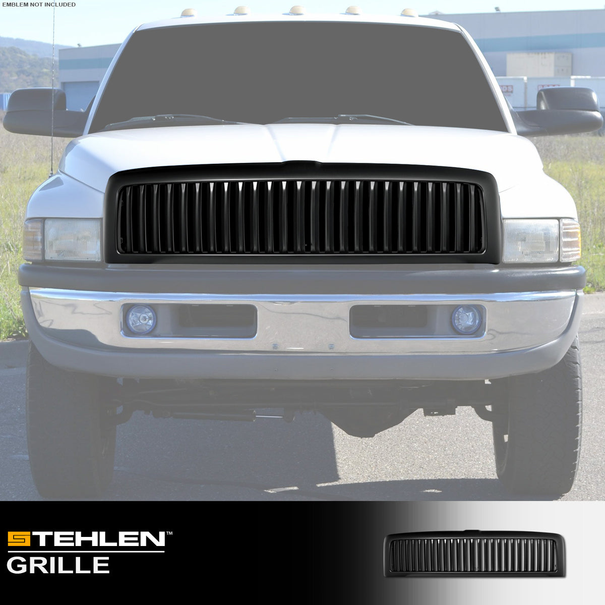 1994-2001 Dodge Ram 1500 & 1994-2002 Dodge Ram 2500/3500 Vertical Front Grille - Matte Black