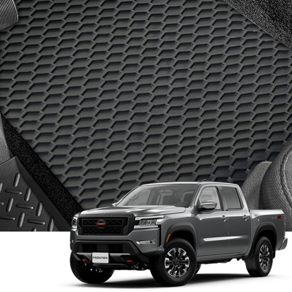2022-2023 Nissan Frontier Crew Cab Rubber Floor Mats 3PC - Black