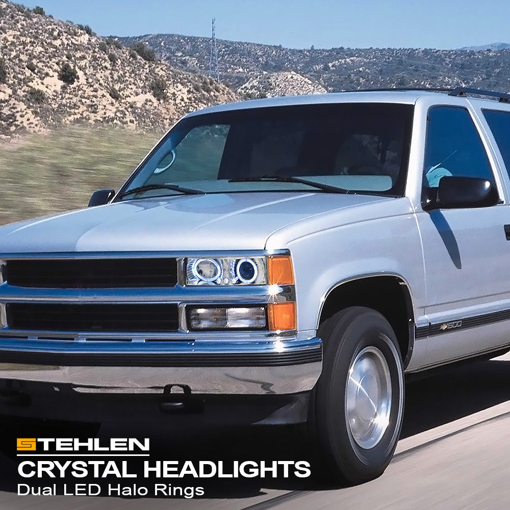 1992-1999 Chevy/GMC Full Size SUV Halo Projector Headlights Chrome