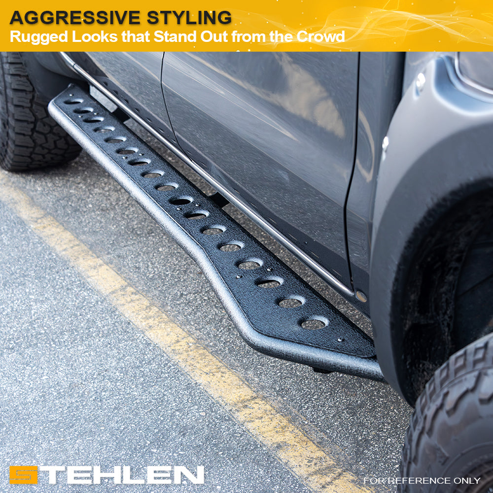 2022-2023 Toyota Tundra Double Cab Rock Sliders Side Steps - Texture Black