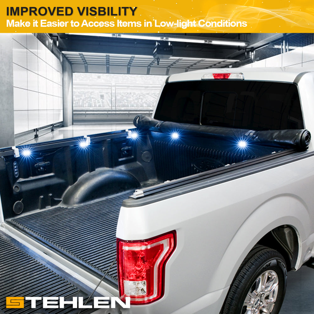1994-2003 Chevrolet S10 & GMC Sonoma / 1996-2000 Isuzu Hombre 6 ft Bed Hard Tri-Fold Tonneau Cover w/ LED