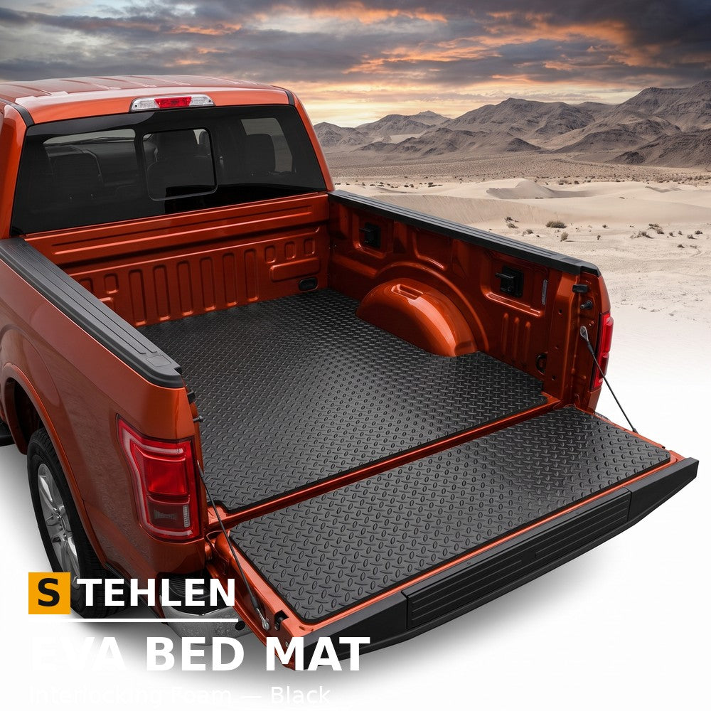 Chevrolet C/K 1500-3500 Fleetside 6.5 Ft Bed EVA Foam Truck Bed Mat — Interlocking, Black