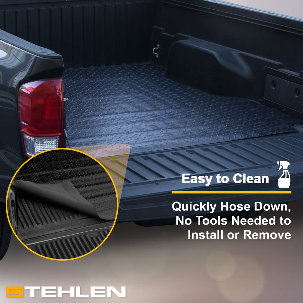 2022-2026 Rivian R1T 4.5 ft Bed Rubber Truck Bed Mat - Diamond Plate