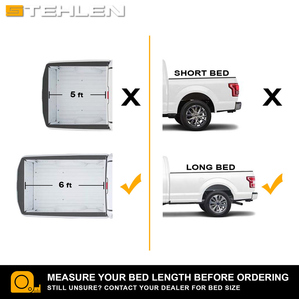 2005-2015 Toyota Tacoma 6 ft Bed Tri-Fold Tonneau Cover w/ LED Lights