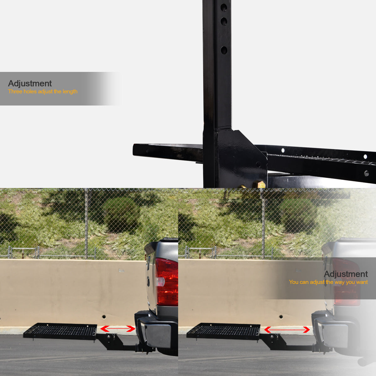 2 in. Receiver Hitch Cargo Carrier 300 lb Fold-Up Tray, 23 x 59 in. - Black