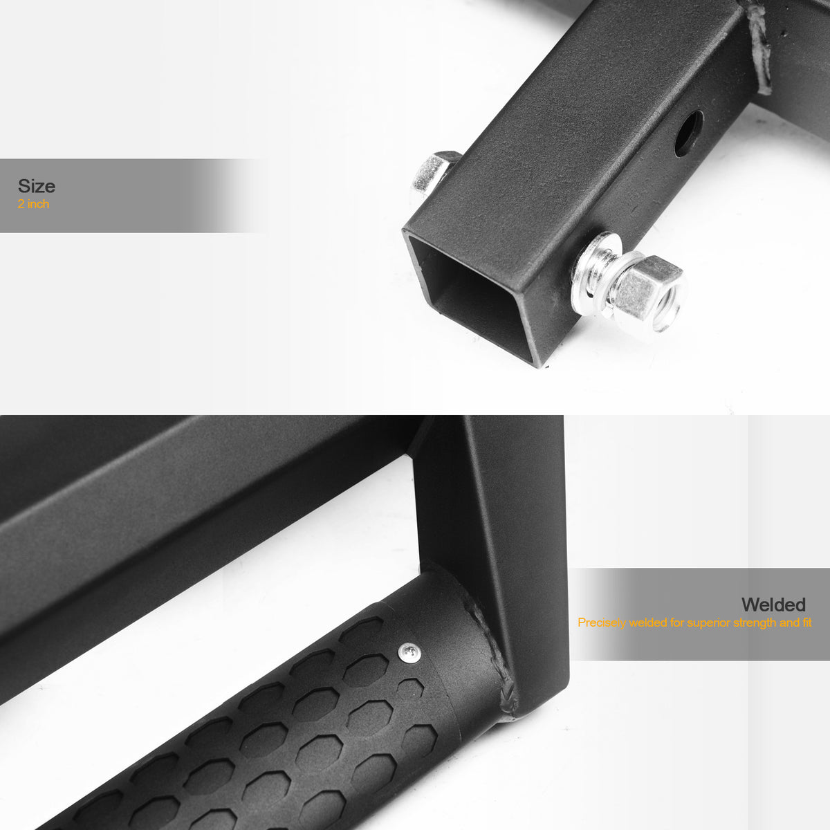 Universal 2" Receiver Dropping Style Rear Hitch Step - Matte Black